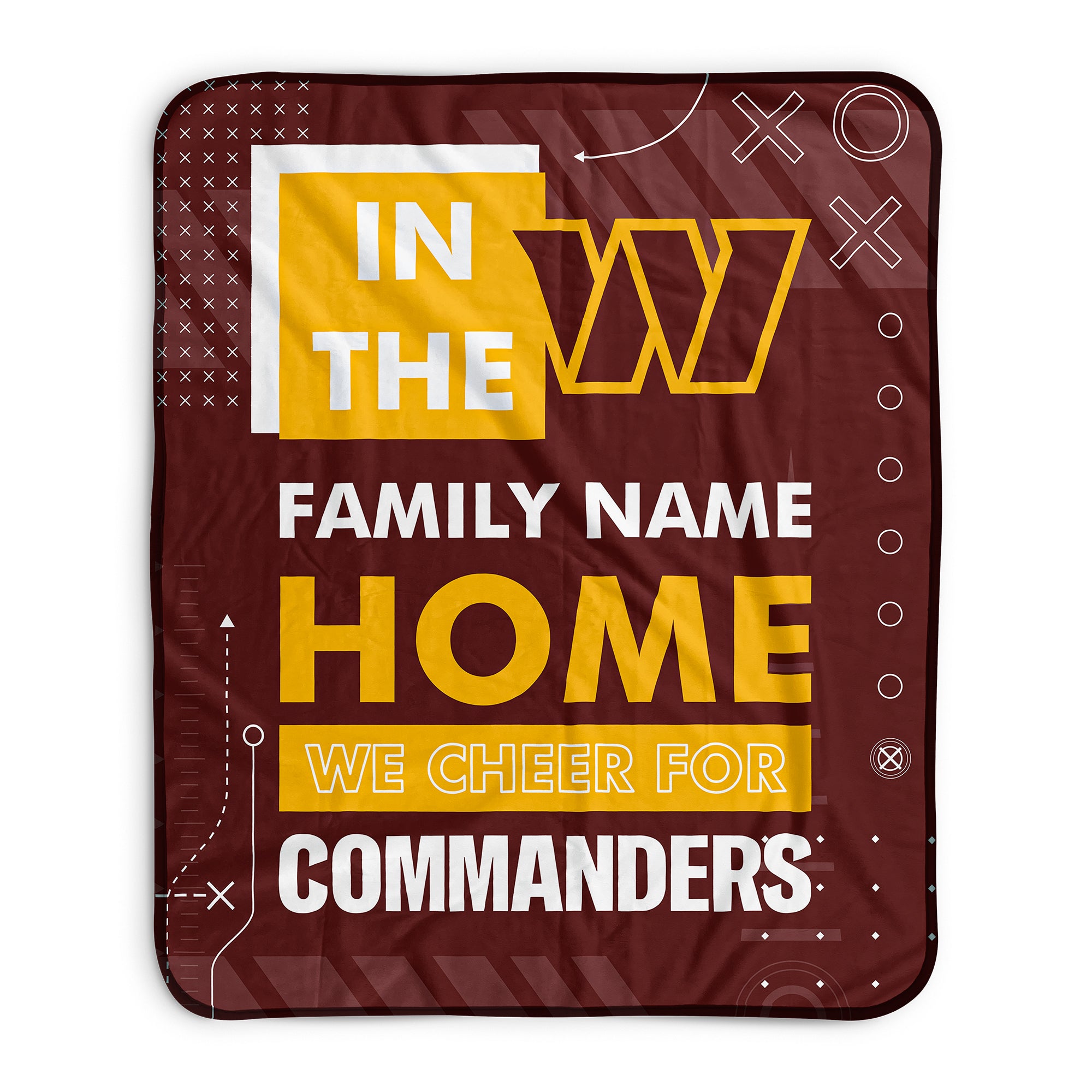 Pixsona Washington Commanders Cheer Pixel Fleece Blanket | Personalized | Custom