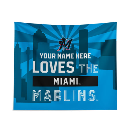 Pixsona Miami Marlins Skyline Tapestry | Personalized | Custom