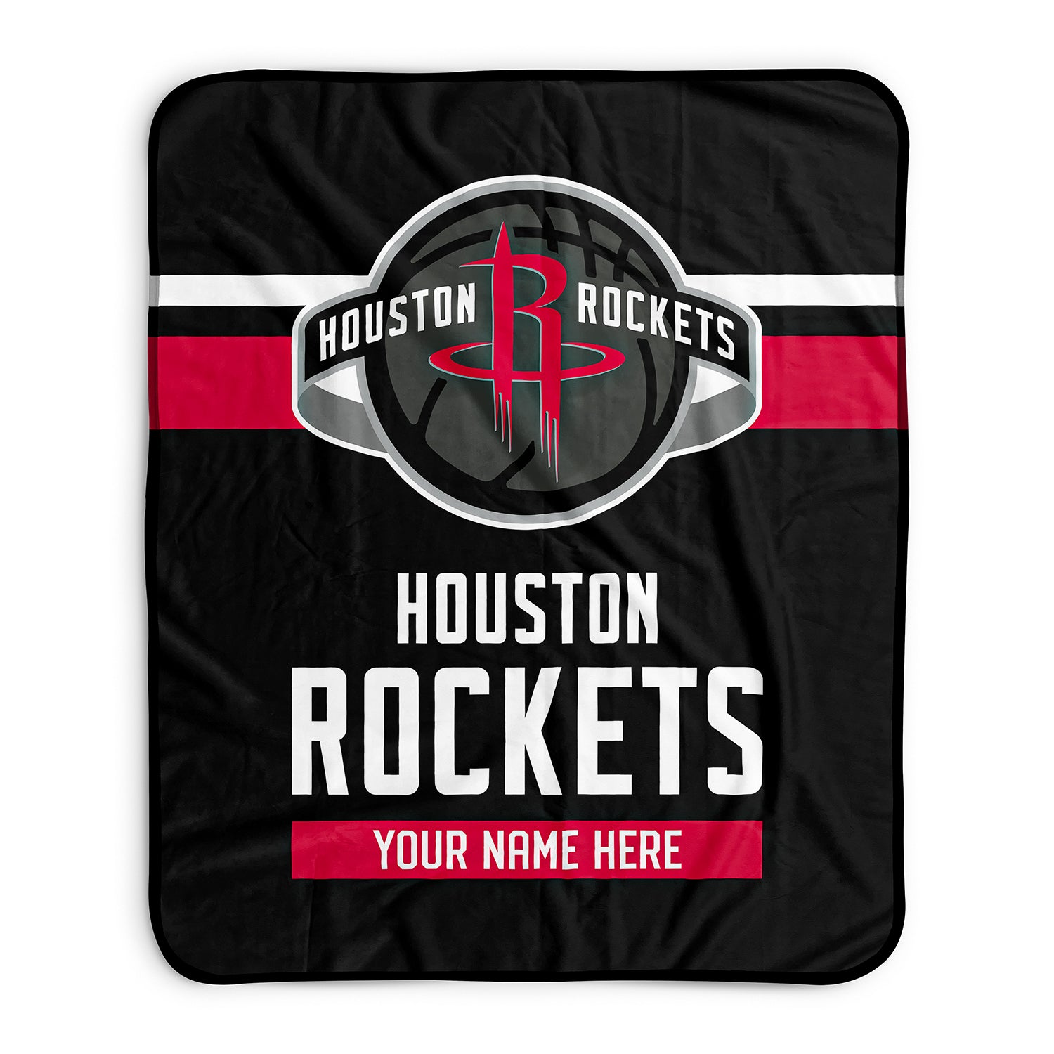 Pixsona Houston Rockets Stripes Pixel Fleece Blanket | Personalized | Custom