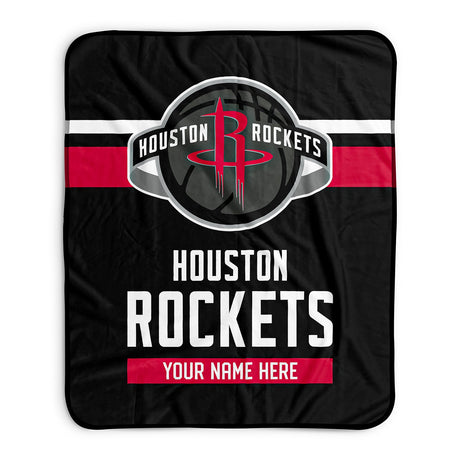 Pixsona Houston Rockets Stripes Pixel Fleece Blanket | Personalized | Custom