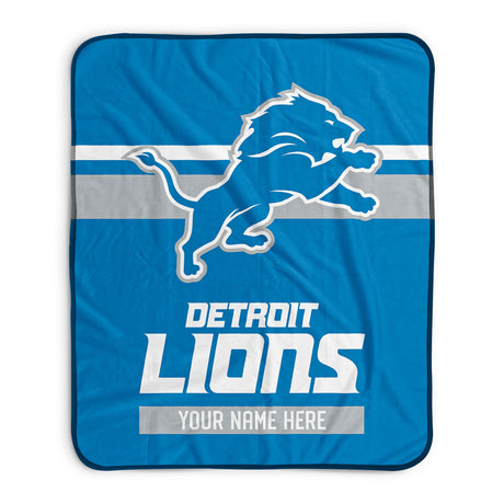 Pixsona Detroit Lions Stripes Pixel Fleece Blanket | Personalized | Custom