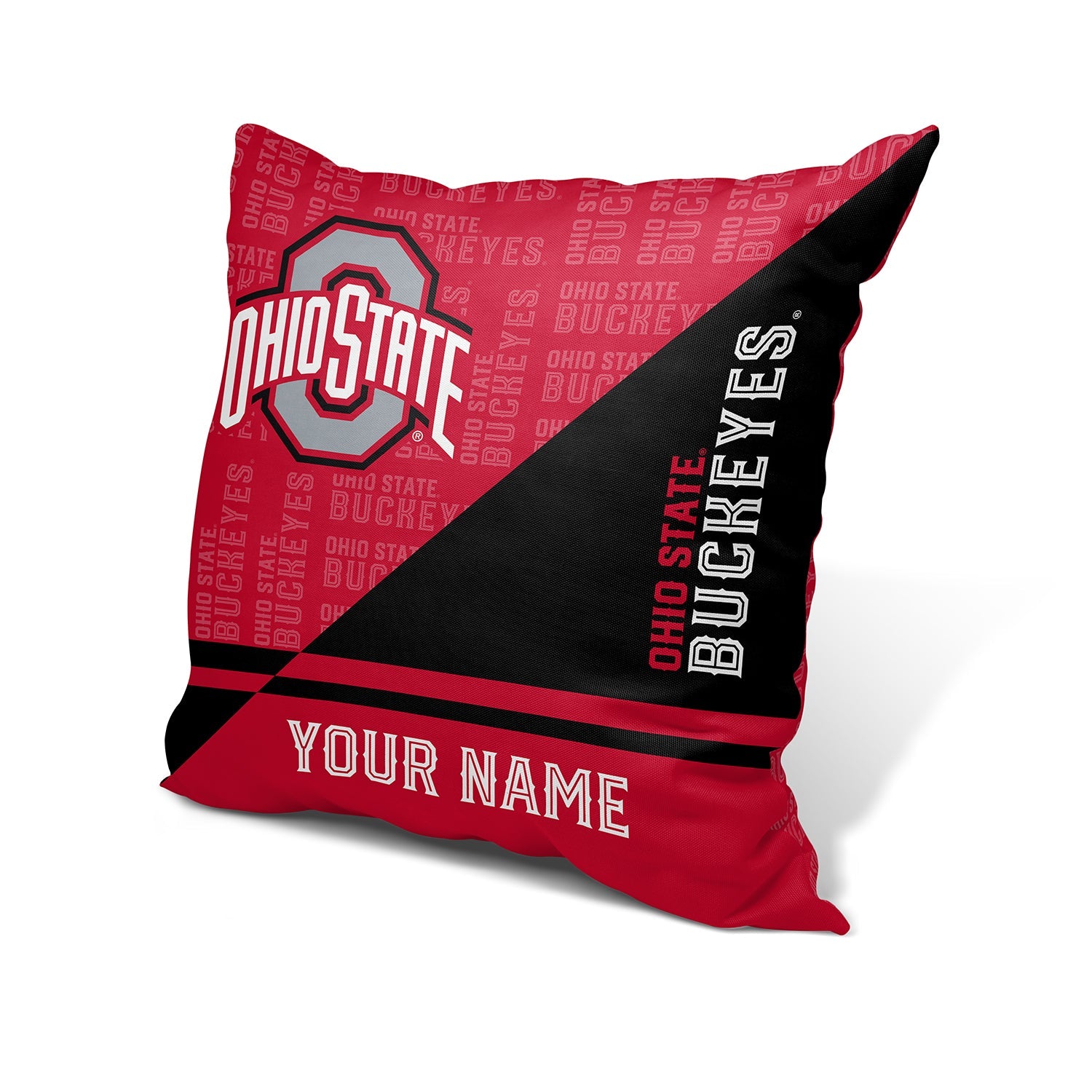 Pixsona Throw Pillows Licensed Ohio State Buckeyes Split Throw Pillow | Personalized | Custom