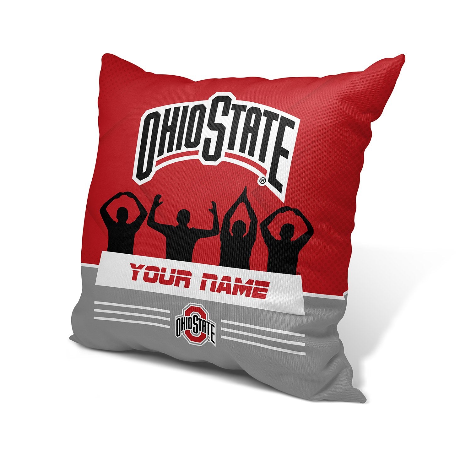 Pixsona Throw Pillows Licensed Ohio State Buckeyes Silhouette Throw Pillow | Personalized | Custom