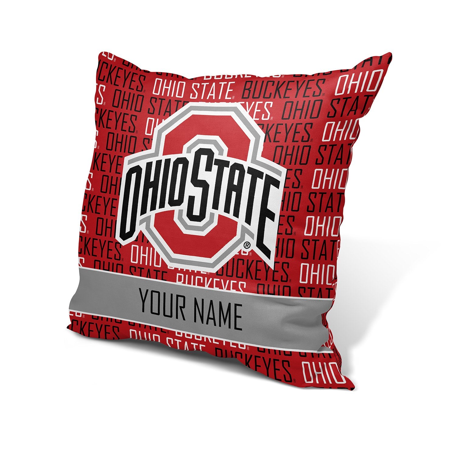 Pixsona Throw Pillows Licensed Ohio State Buckeyes Name Pattern Throw Pillow | Personalized | Custom