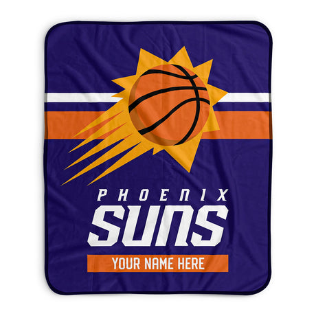 Pixsona Phoenix Suns Stripes Pixel Fleece Blanket | Personalized | Custom