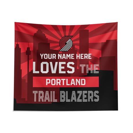 Pixsona Portland Trail Blazers Skyline Tapestry | Personalized | Custom