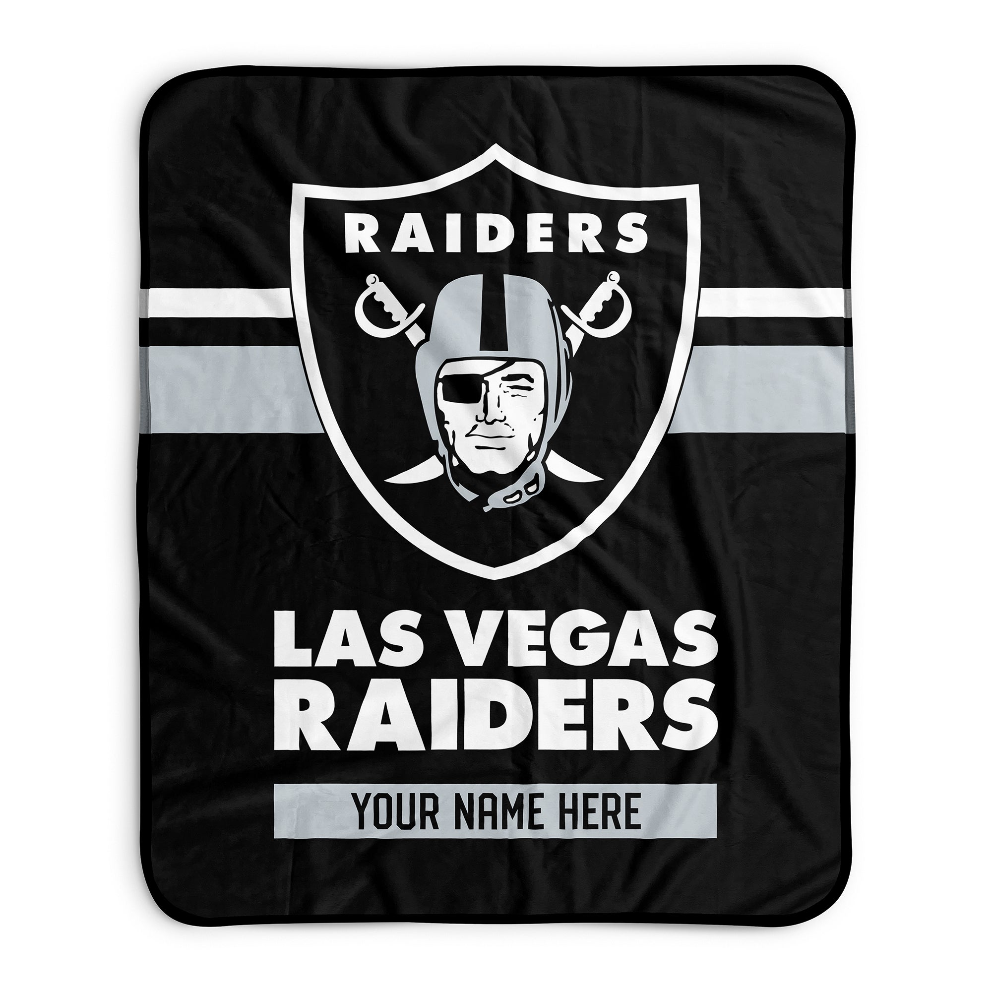 Pixsona Las Vegas Raiders Stripes Pixel Fleece Blanket | Personalized | Custom