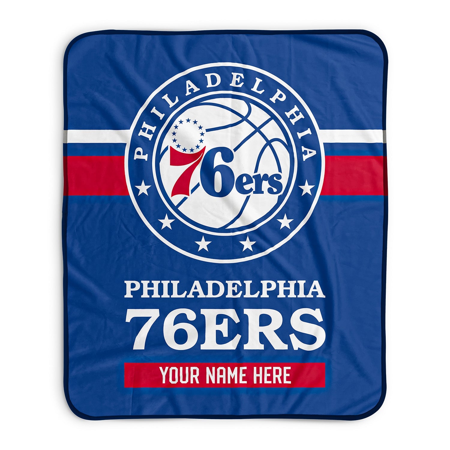 Pixsona Philadelphia 76ers Stripes Pixel Fleece Blanket | Personalized | Custom