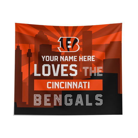 Pixsona Cincinnati Bengals Skyline Tapestry | Personalized | Custom