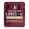 Pixsona Florida State Seminoles Skyline Pixel Fleece Blanket | Personalized | Custom
