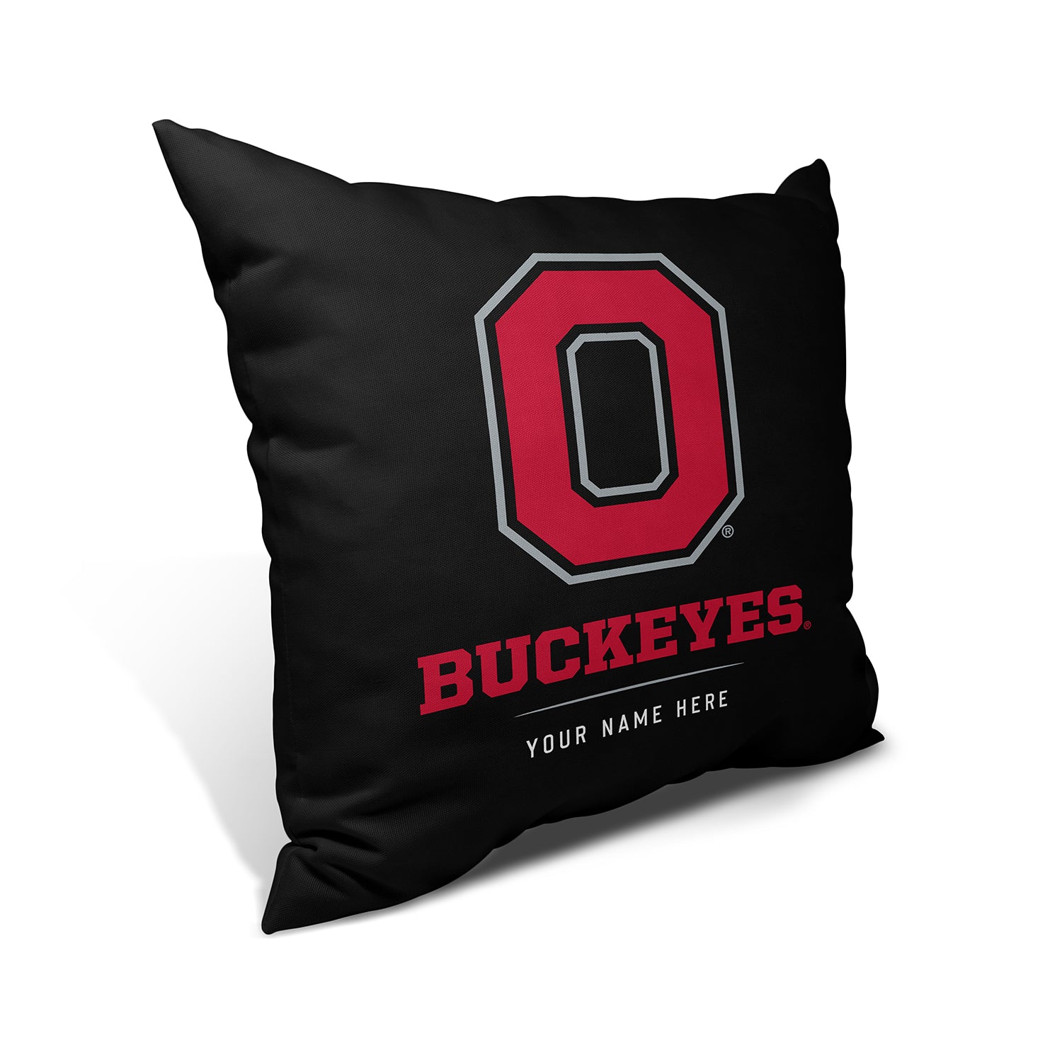 Pixsona Throw Pillows Licensed Ohio State Buckeyes Block Throw Pillow | Personalized | Custom