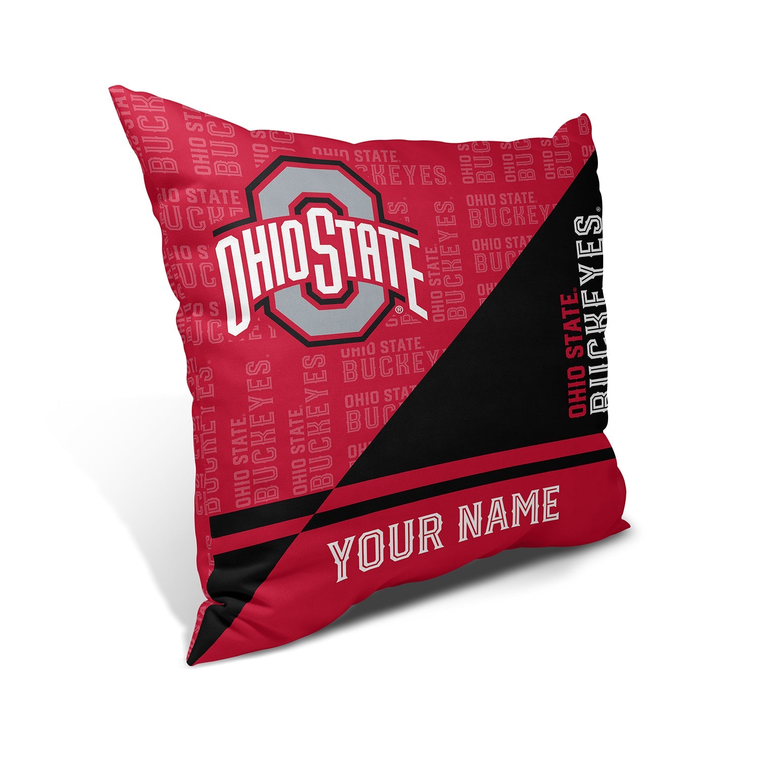 Pixsona Throw Pillows Licensed Ohio State Buckeyes Split Throw Pillow | Personalized | Custom
