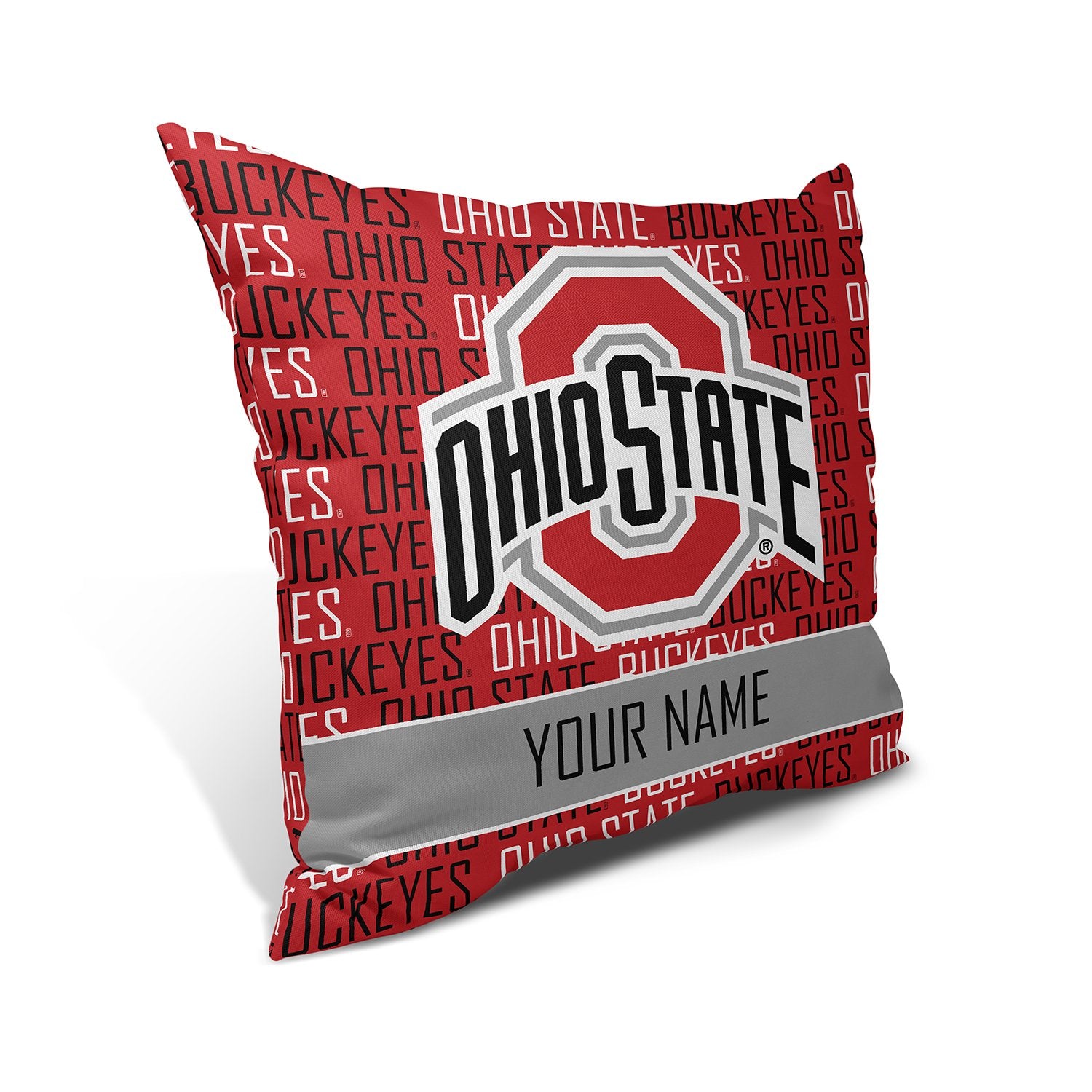 Pixsona Throw Pillows Licensed Ohio State Buckeyes Name Pattern Throw Pillow | Personalized | Custom