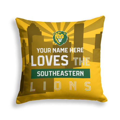 Pixsona Southeastern Louisiana Lions Skyline Throw Pillow | Personalized | Custom