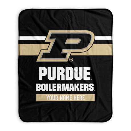 Pixsona Purdue Boilermakers Stripes Pixel Fleece Blanket | Personalized | Custom