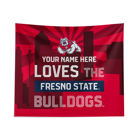 Pixsona Fresno State Bulldogs Skyline Tapestry | Personalized | Custom