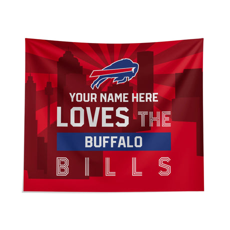 Pixsona Buffalo Bills Skyline Tapestry | Personalized | Custom