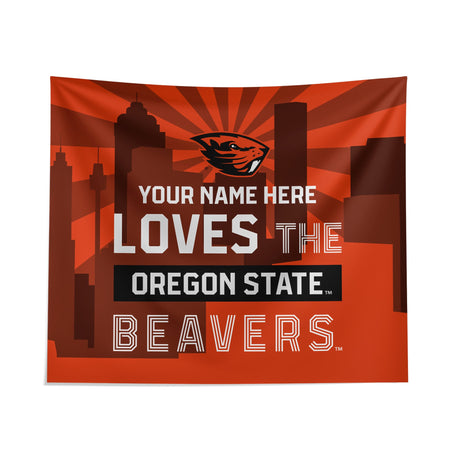 Pixsona Oregon State Beavers Skyline Tapestry | Personalized | Custom
