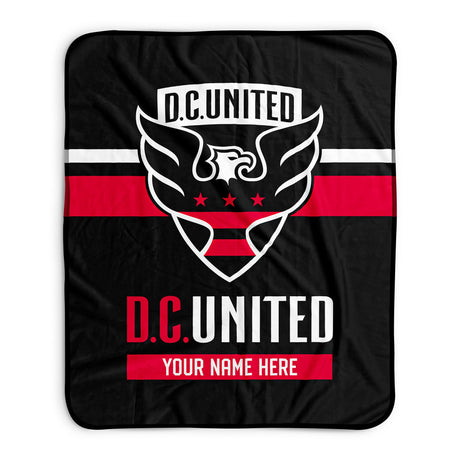 Pixsona D.C. United Stripes Pixel Fleece Blanket | Personalized | Custom