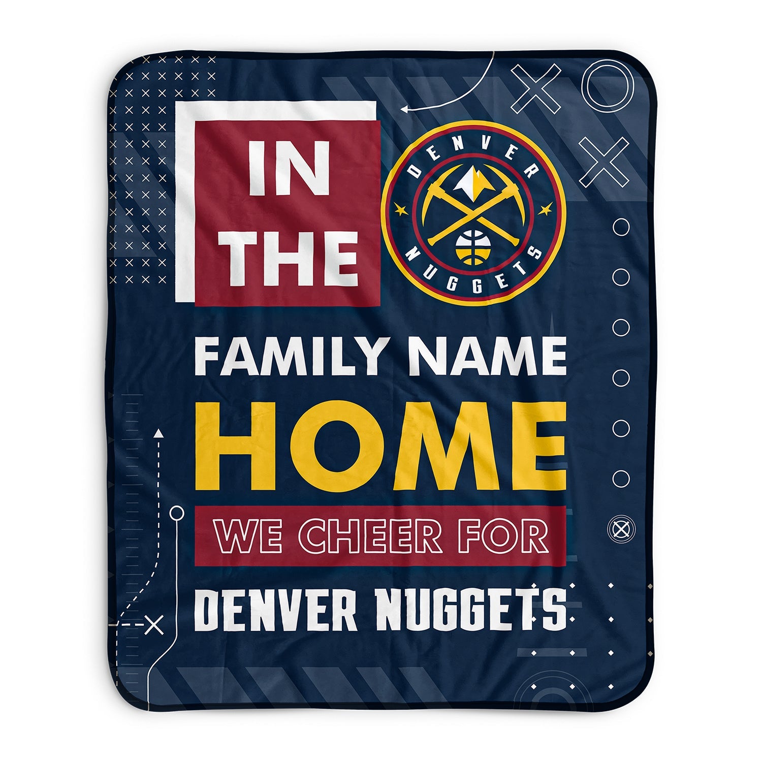 Pixsona Denver Nuggets Cheer Pixel Fleece Blanket | Personalized | Custom