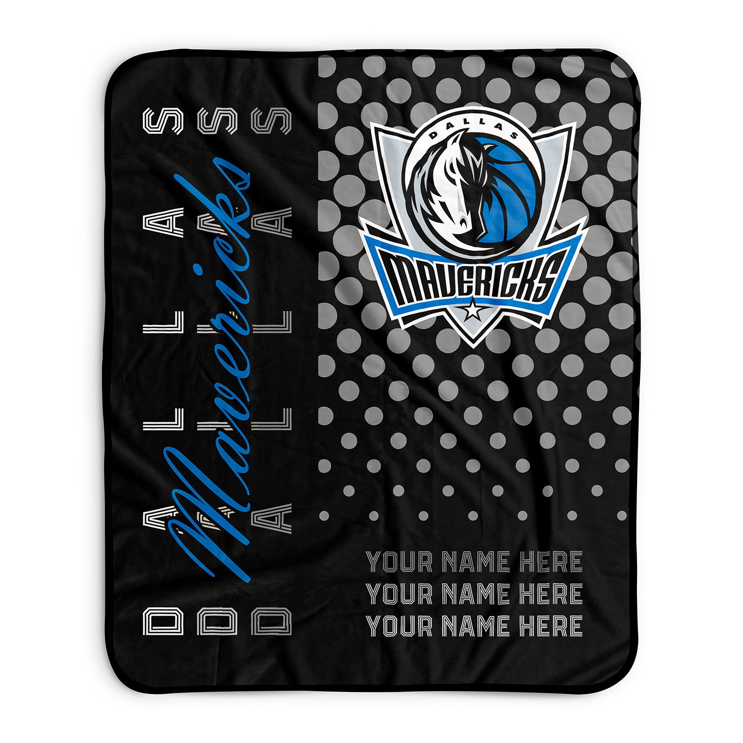 Pixsona Dallas Mavericks Halftone Pixel Fleece Blanket | Personalized | Custom
