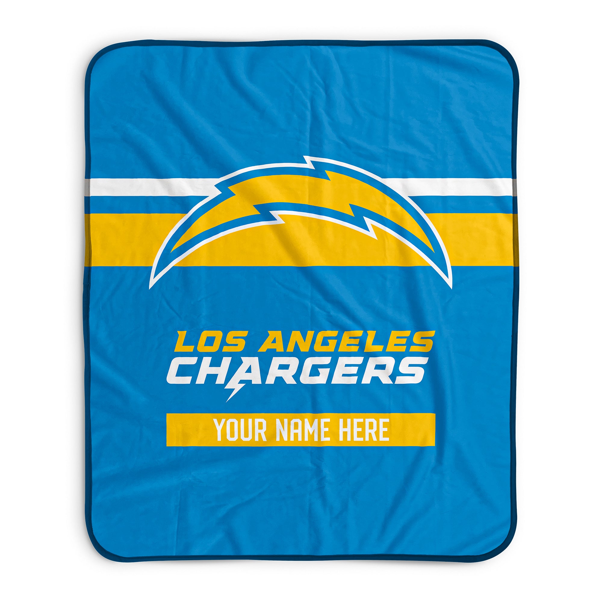 Pixsona Los Angeles Chargers Stripes Pixel Fleece Blanket | Personalized | Custom