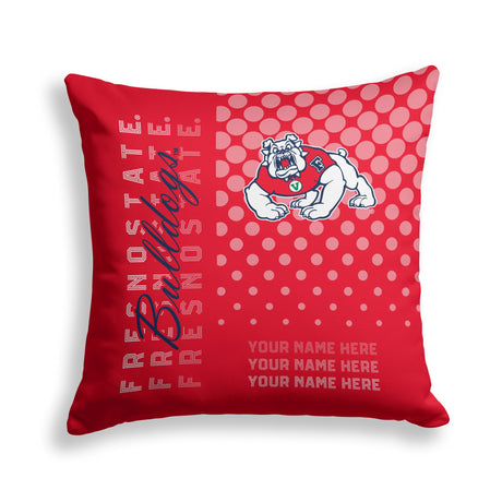 Pixsona Fresno State Bulldogs Halftone Throw Pillow | Personalized | Custom