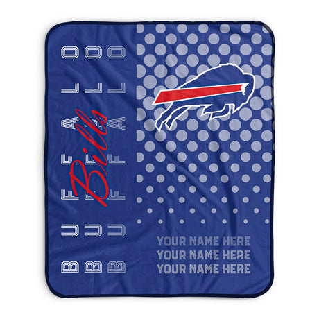 Pixsona Buffalo Bills Halftone Pixel Fleece Blanket | Personalized | Custom