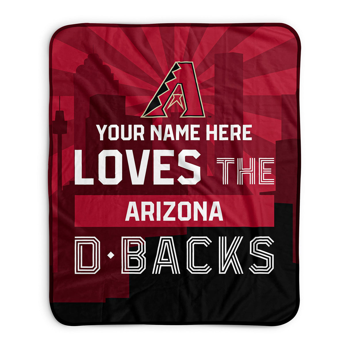 Pixsona Arizona Diamondbacks Skyline Pixel Fleece Blanket | Personalized | Custom