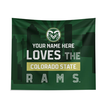 Pixsona Colorado State Rams Skyline Tapestry | Personalized | Custom