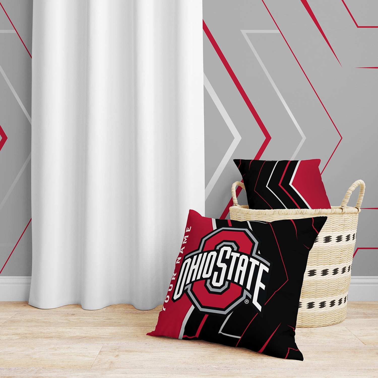 Pixsona Throw Pillows Licensed Ohio State Buckeyes Glow Throw Pillow | Personalized | Custom
