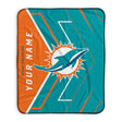 Pixsona Miami Dolphins Glow Pixel Fleece Blanket | Personalized | Custom