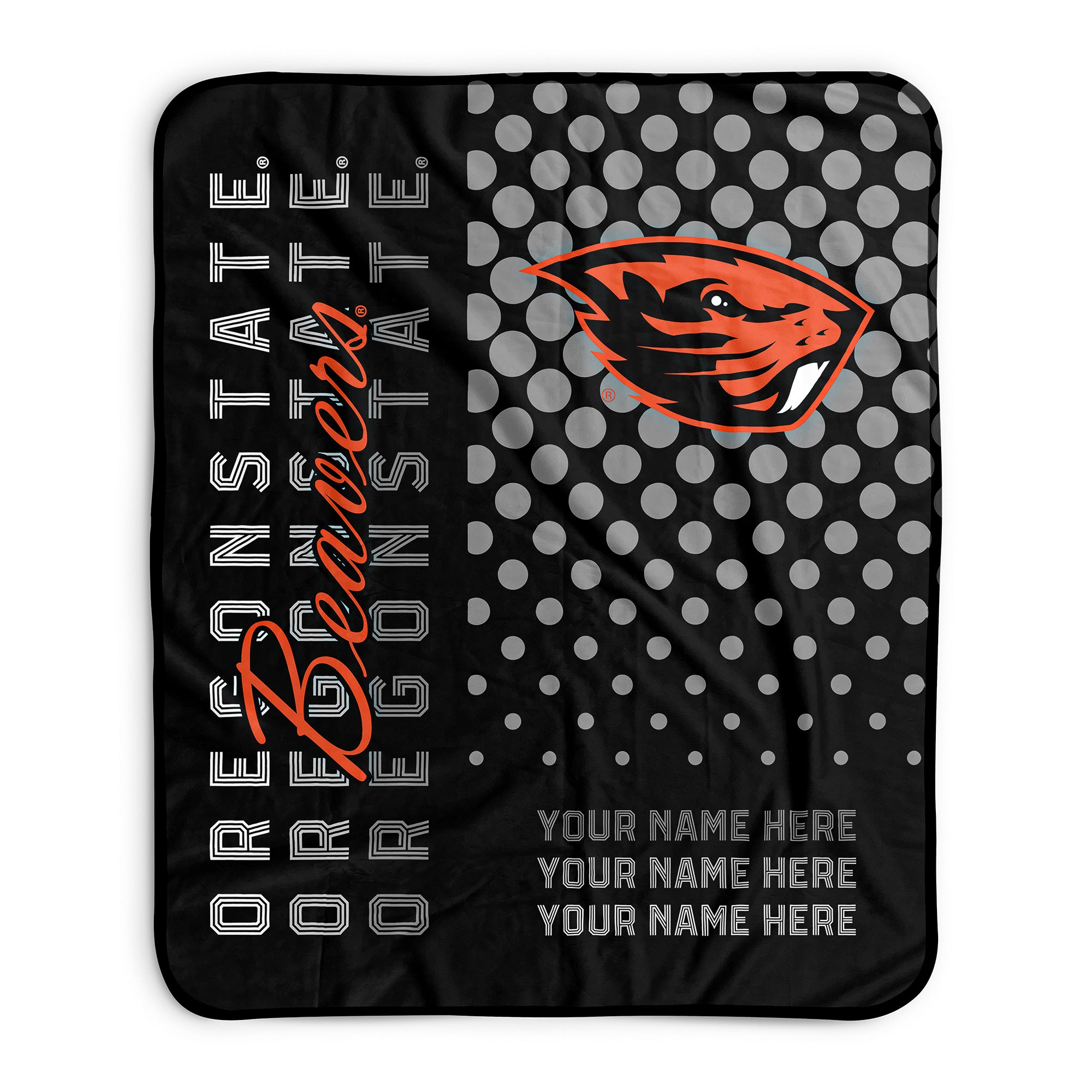 Pixsona Oregon State Beavers Halftone Pixel Fleece Blanket | Personalized | Custom