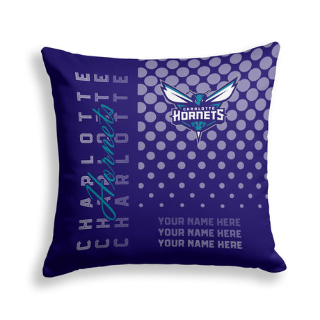 Pixsona Charlotte Hornets Halftone Throw Pillow | Personalized | Custom