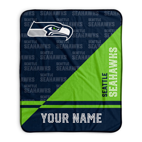 Pixsona Seattle Seahawks Split Pixel Fleece Blanket | Personalized | Custom