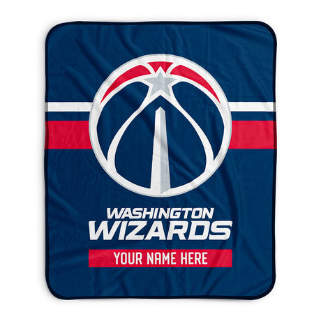 Pixsona Washington Wizards Stripes Pixel Fleece Blanket | Personalized | Custom