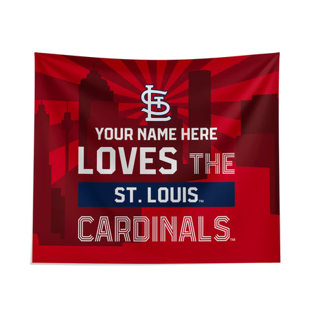 Pixsona St. Louis Cardinals Skyline Tapestry | Personalized | Custom