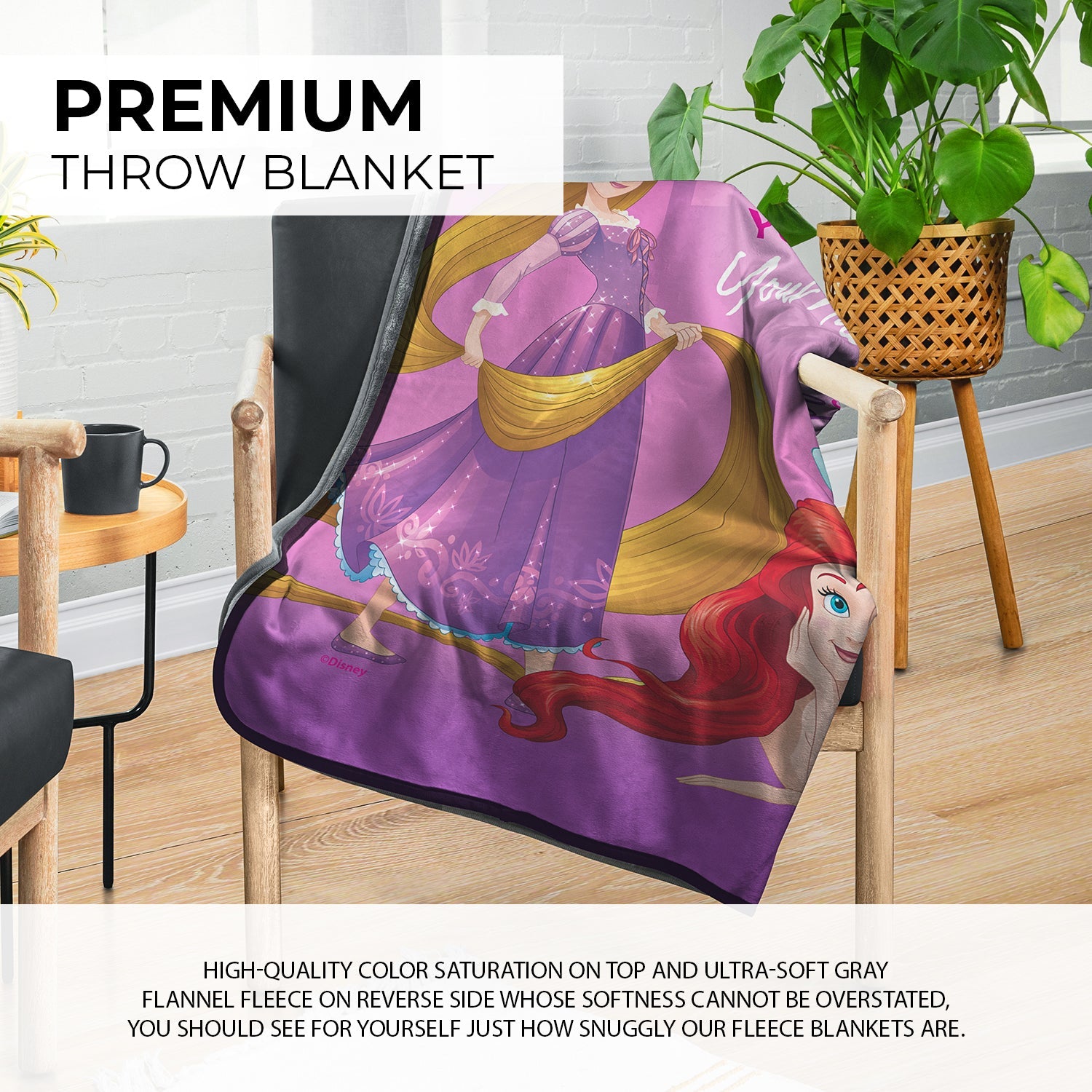 Pixsona Pixel Fleece Licensed Disney Princess Bold You Pixel Fleece Blanket | Personalized | Custom