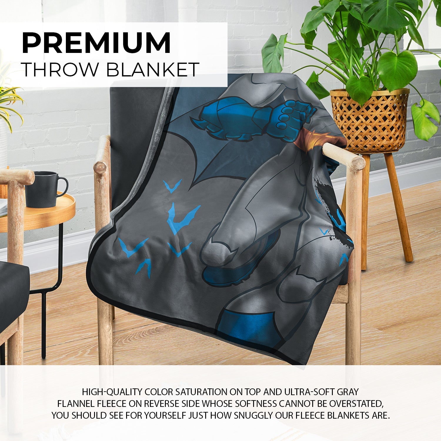 Pixsona Pixel Fleece Licensed Batman The Bravest Pixel Fleece Blanket | Personalized | Custom