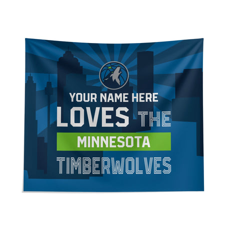 Pixsona Minnesota Timberwolves Skyline Tapestry | Personalized | Custom