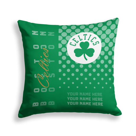 Pixsona Boston Celtics Halftone Throw Pillow | Personalized | Custom