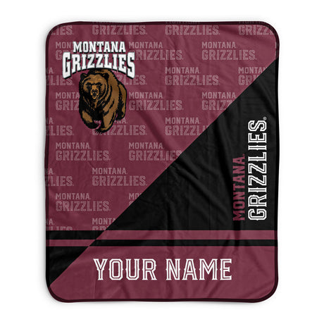 Pixsona Montana Grizzlies Split Pixel Fleece Blanket | Personalized | Custom