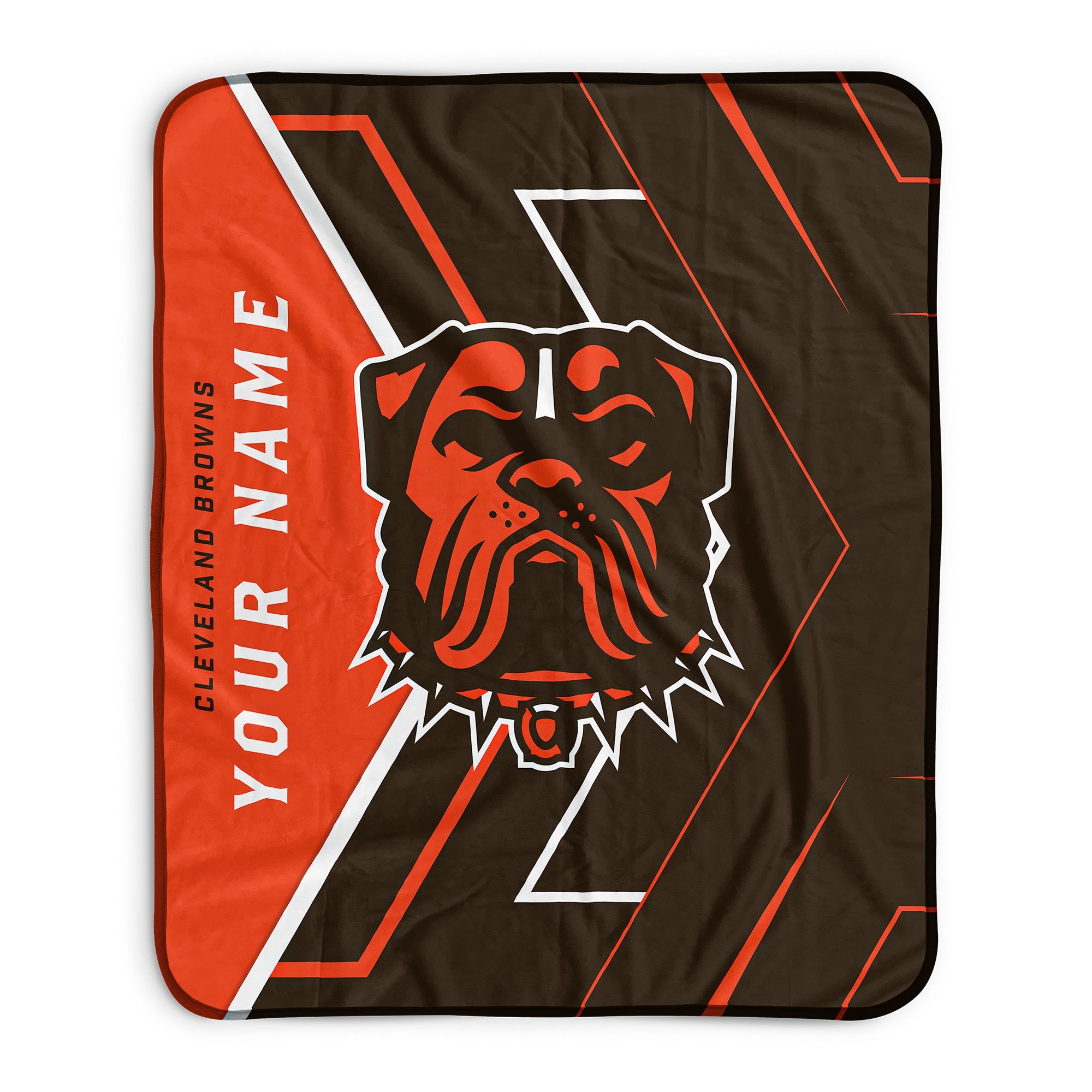 Pixsona Cleveland Browns Glow Pixel Fleece Blanket | Personalized | Custom