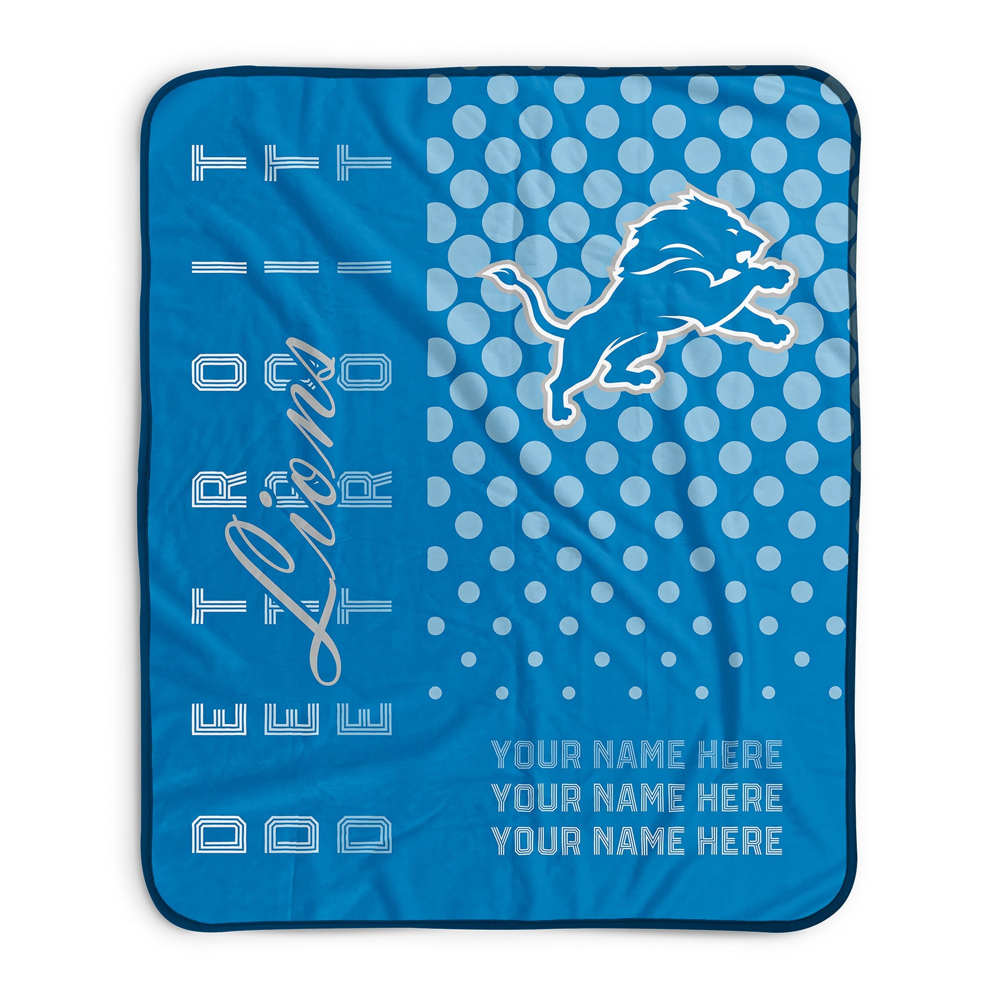 Pixsona Detroit Lions Halftone Pixel Fleece Blanket | Personalized | Custom