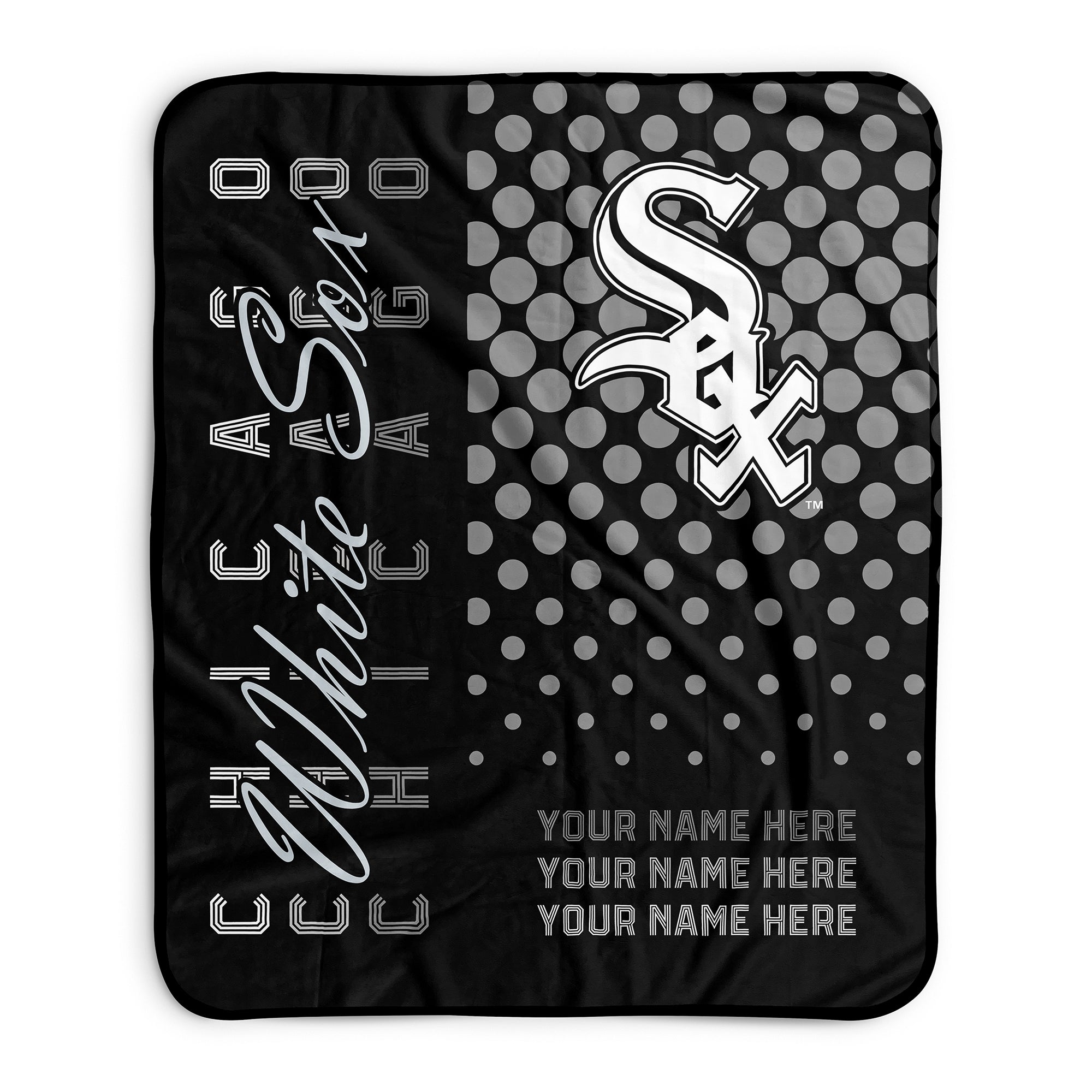 Pixsona Chicago White Sox Halftone Pixel Fleece Blanket | Personalized | Custom