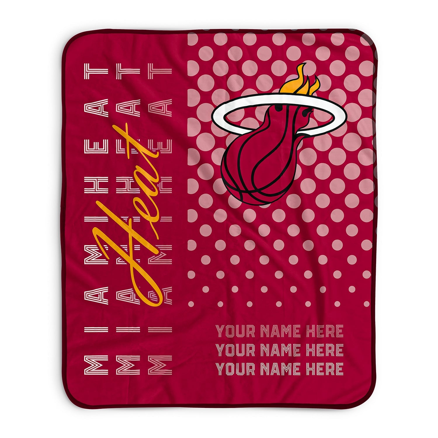 Pixsona Miami Heat Halftone Pixel Fleece Blanket | Personalized | Custom