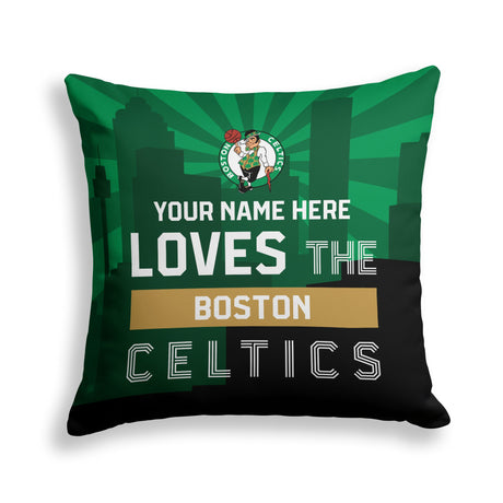 Pixsona Boston Celtics Skyline Throw Pillow | Personalized | Custom