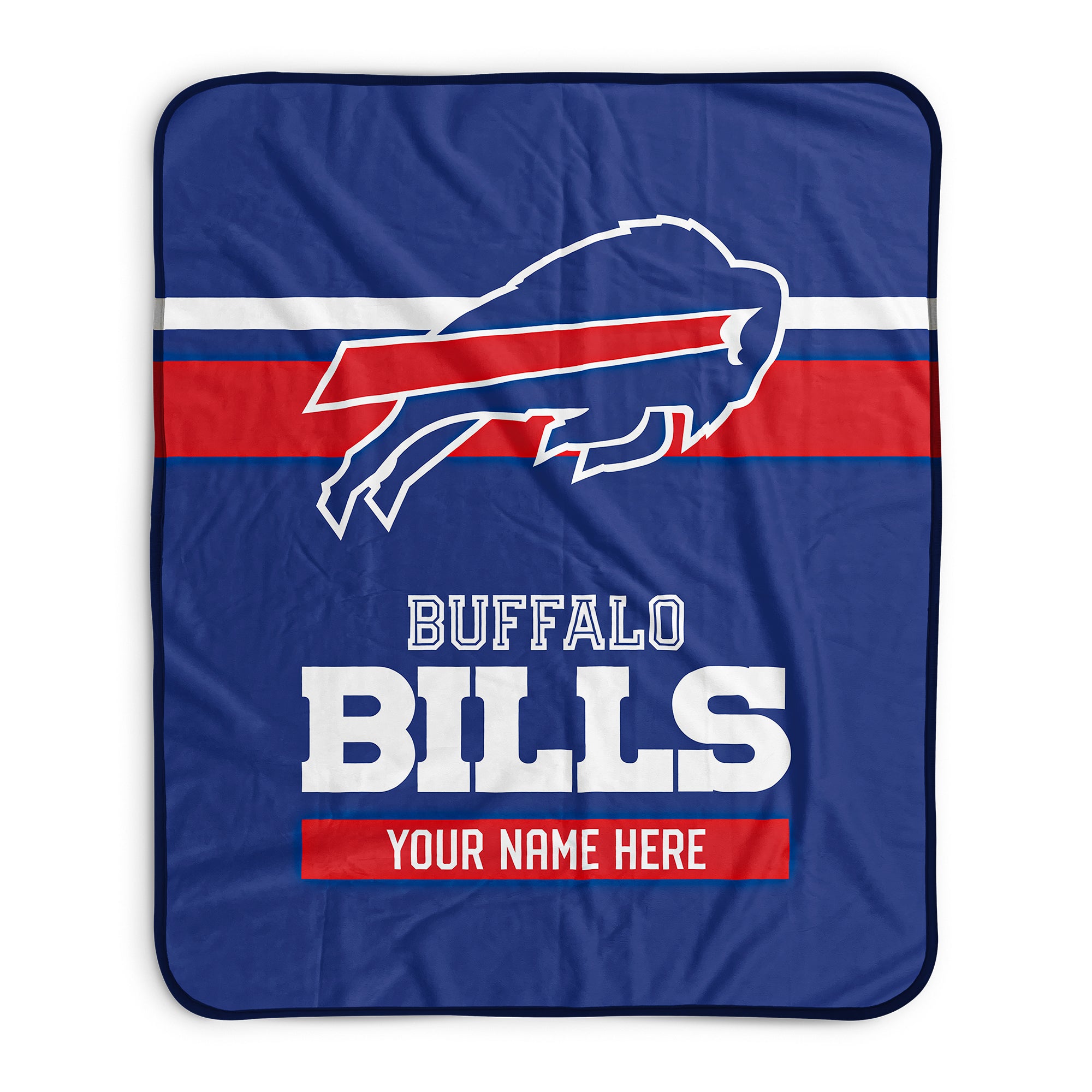 Pixsona Buffalo Bills Stripes Pixel Fleece Blanket | Personalized | Custom