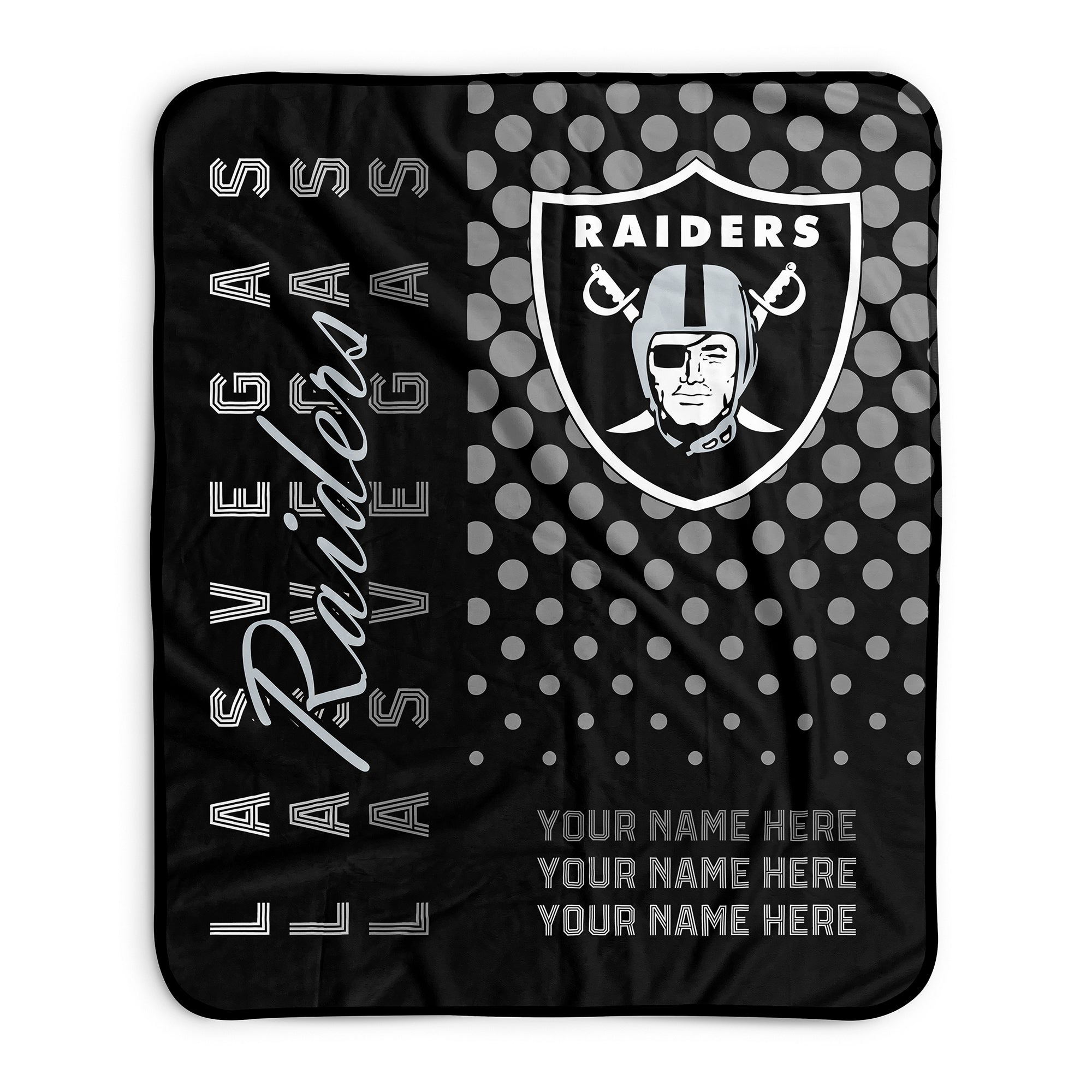 Pixsona Las Vegas Raiders Halftone Pixel Fleece Blanket | Personalized | Custom