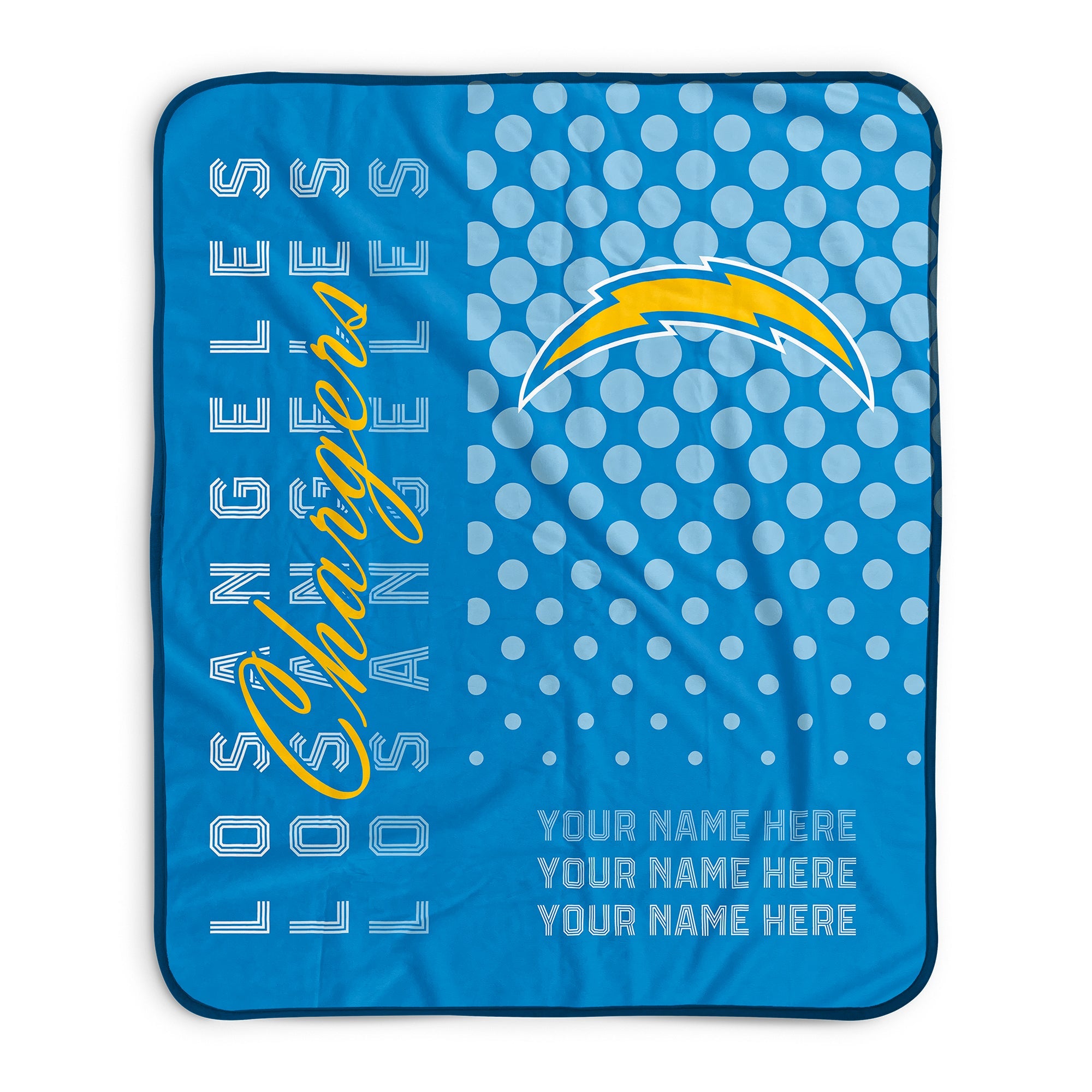 Pixsona Los Angeles Chargers Halftone Pixel Fleece Blanket | Personalized | Custom